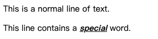 HTML span tag with bold italic underline styles